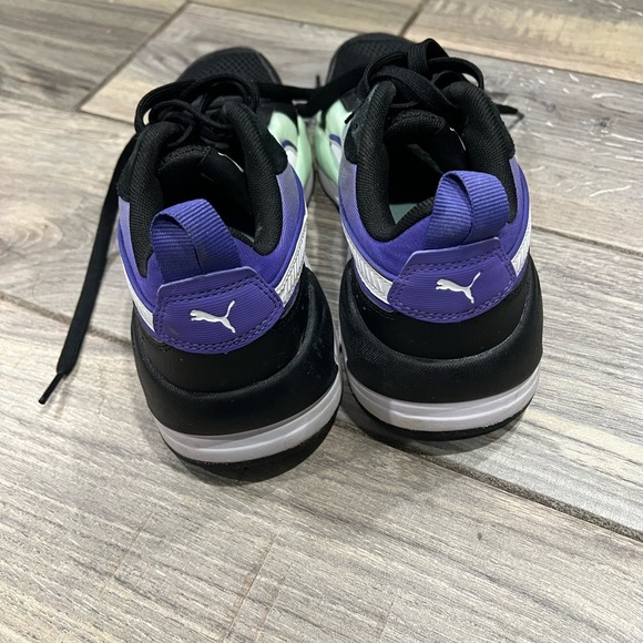 Puma X-Ray Fade EUC Shoes Size 7.5 Purple Mint Green and Black Soft Foam - Picture 4 of 6